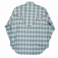 画像2: 【30%OFF】DAIRIKU/Check Western Over Shirt（Aqua）［チェックウエスタンオーバーシャツ-24春夏］ (2)