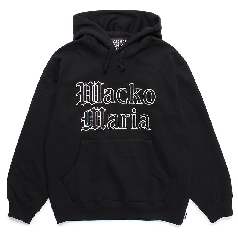 画像1: WACKO MARIA/HEAVY WEIGHT PULL OVER HOODED SWEAT SHIRT（BLACK）［プルオーバーパーカー-24春夏］