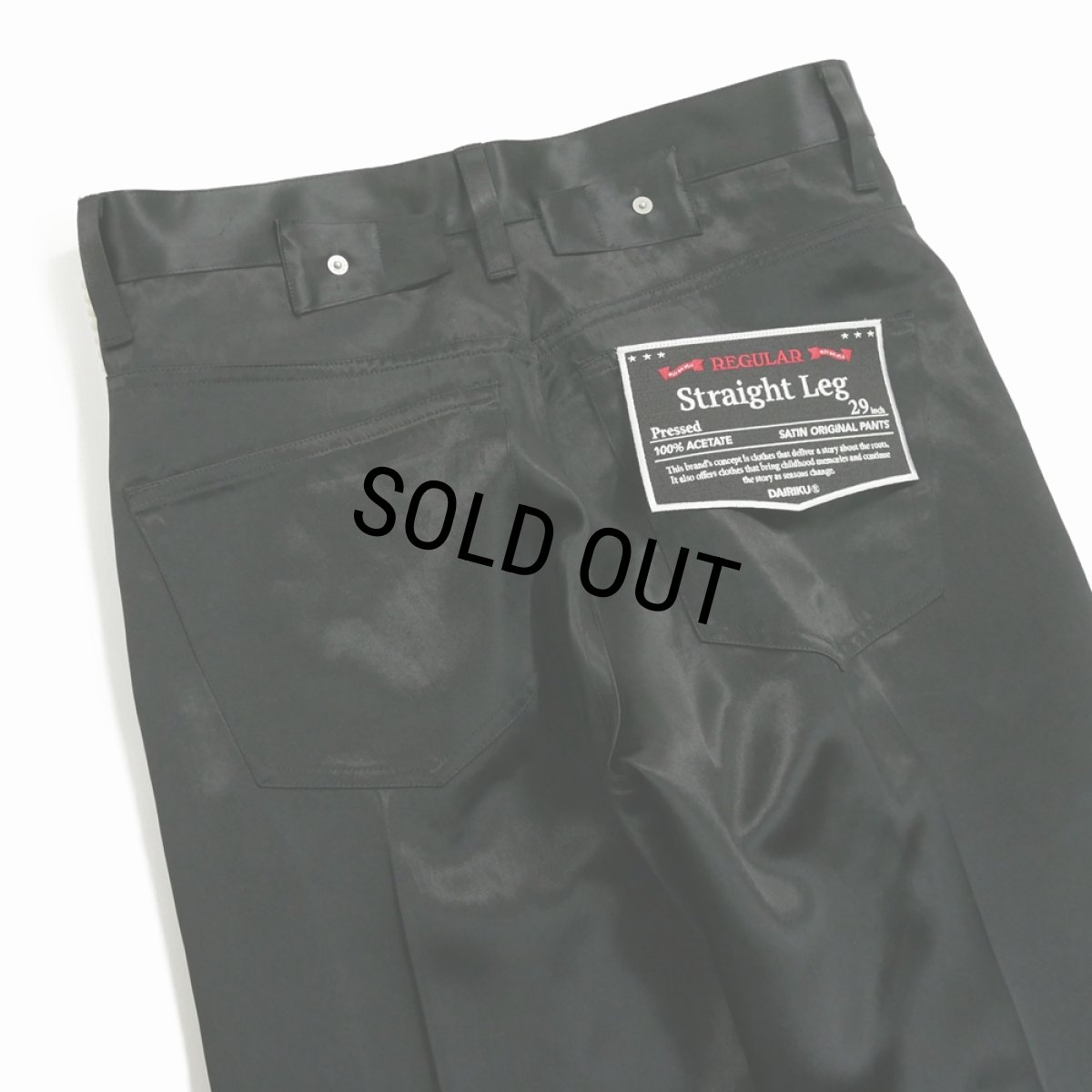 画像5: 【50%OFF】DAIRIKU/"Straight" Satin Pants（Black）［"ストレート"サテンパンツ-24春夏］ (5)