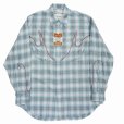 画像1: DAIRIKU/Check Western Over Shirt（Aqua）［チェックウエスタンオーバーシャツ-24春夏］ (1)