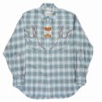 画像1: 【30%OFF】DAIRIKU/Check Western Over Shirt（Aqua）［チェックウエスタンオーバーシャツ-24春夏］ (1)