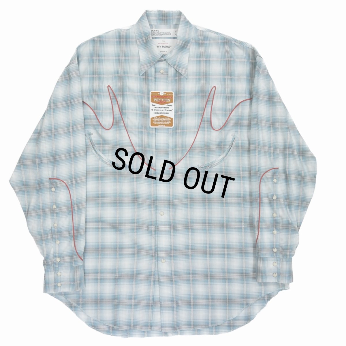 画像1: 【30%OFF】DAIRIKU/Check Western Over Shirt（Aqua）［チェックウエスタンオーバーシャツ-24春夏］ (1)