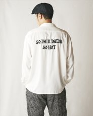 画像9: 【30%OFF】CALEE/EMBROIDERY OPEN COLLAR L/S SH（BLACK）［オープンカラーシャツ-24春夏］ (9)