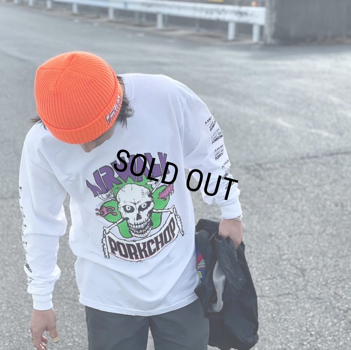 画像5: PORKCHOP/AP SKELETON L/S TEE（×AIRWALK CLASSICS）（WHITE）［プリント長袖T-24春夏］ (5)