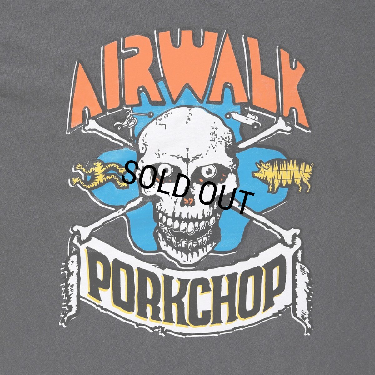 画像4: PORKCHOP/AP SKELETON L/S TEE（×AIRWALK CLASSICS）（ASH BLACK）［プリント長袖T-24春夏］ (4)