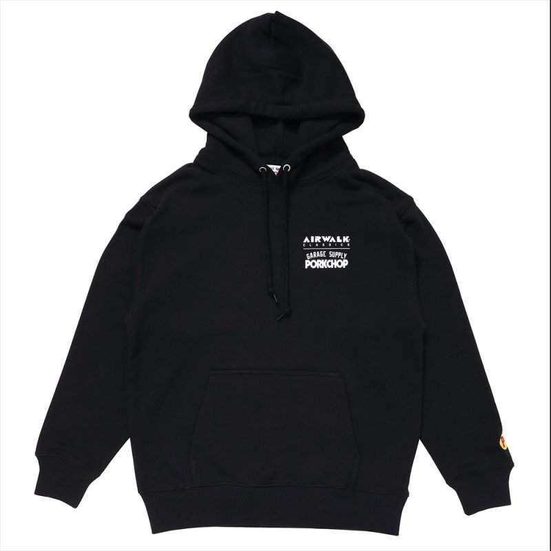 画像1: PORKCHOP/AIR PORK HOODIE（×AIRWALK CLASSICS）（BLACK）［プルオーバーパーカー-24春夏］