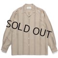 WACKO MARIA/STRIPED OPEN COLLAR SHIRT（BROWN）［ストライプオープンカラーシャツ-24春夏］