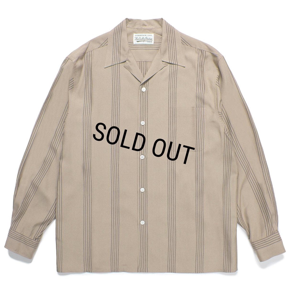 画像1: WACKO MARIA/STRIPED OPEN COLLAR SHIRT（BROWN）［ストライプオープンカラーシャツ-24春夏］ (1)