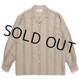 WACKO MARIA/STRIPED OPEN COLLAR SHIRT（BROWN）［ストライプオープンカラーシャツ-24春夏］