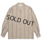 WACKO MARIA/STRIPED OPEN COLLAR SHIRT（BROWN）［ストライプオープンカラーシャツ-24春夏］