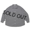 COOTIE PRODUCTIONS/Garment Dyed Ripstop Check L/S Shirt（Black）［チェックシャツ-24春夏］
