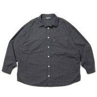 COOTIE PRODUCTIONS/Garment Dyed Ripstop Check L/S Shirt（Black）［チェックシャツ-24春夏］