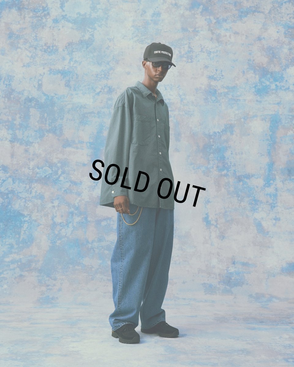 画像2: COOTIE PRODUCTIONS/Garment Dyed Ripstop Check L/S Shirt（Green）［チェックシャツ-24春夏］ (2)
