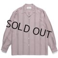 WACKO MARIA/STRIPED OPEN COLLAR SHIRT（PURPLE）［ストライプオープンカラーシャツ-24春夏］