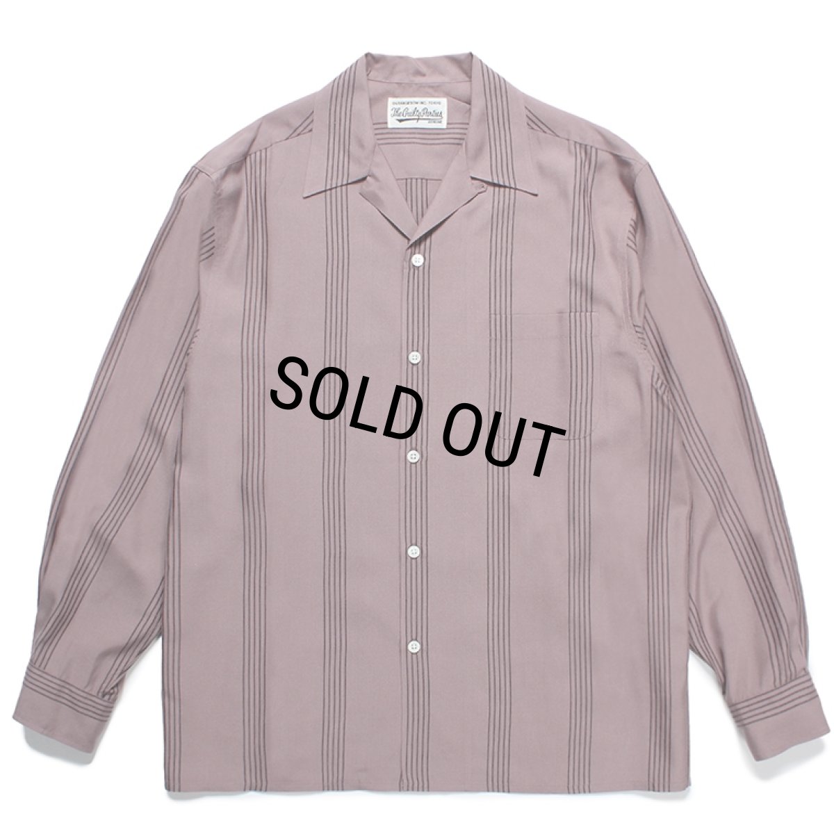 画像1: WACKO MARIA/STRIPED OPEN COLLAR SHIRT（PURPLE）［ストライプオープンカラーシャツ-24春夏］ (1)