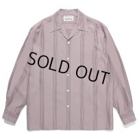 WACKO MARIA/STRIPED OPEN COLLAR SHIRT（PURPLE）［ストライプオープンカラーシャツ-24春夏］
