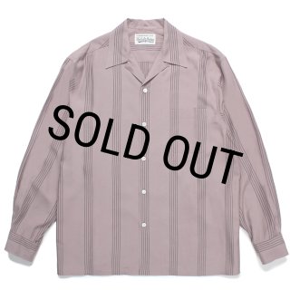 wackomaria オープンカラー　shirt WACKO MARIA/STRIPED OPEN COLLAR SHIRT（PURPLE）［ストライプ