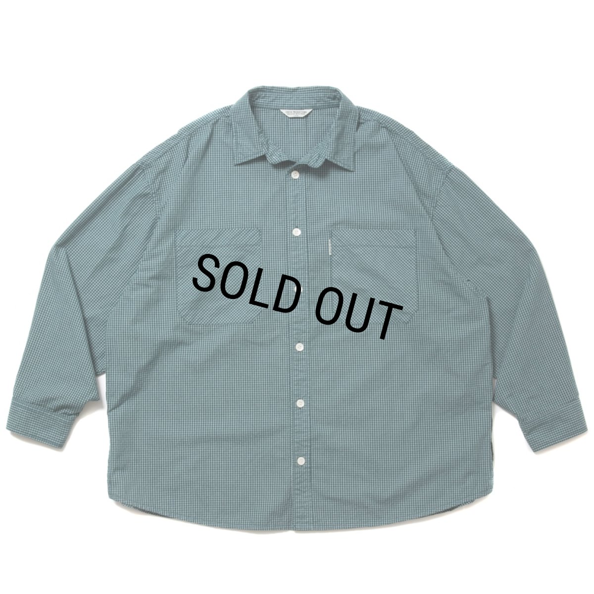 画像1: COOTIE PRODUCTIONS/Garment Dyed Ripstop Check L/S Shirt（Green）［チェックシャツ-24春夏］ (1)