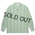 WACKO MARIA/STRIPED OPEN COLLAR SHIRT（GREEN）［ストライプオープンカラーシャツ-24春夏］