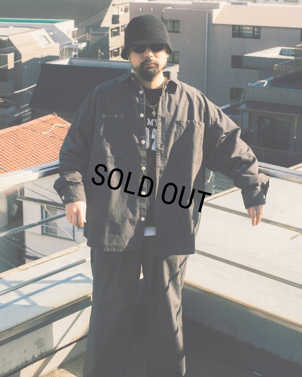 画像3: COOTIE PRODUCTIONS/Garment Dyed Ripstop Check L/S Shirt（Black）［チェックシャツ-24春夏］ (3)