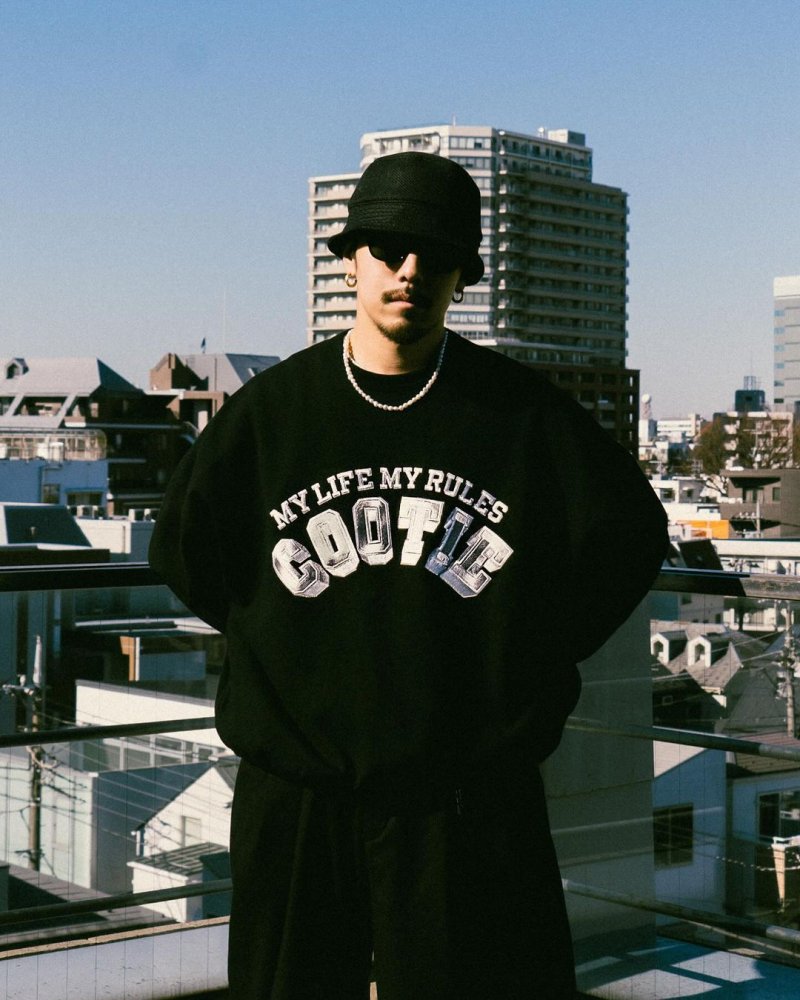 画像3: COOTIE PRODUCTIONS/Open End Yarn Print Sweat Crew（Black）［スウェットクルー-24春夏］