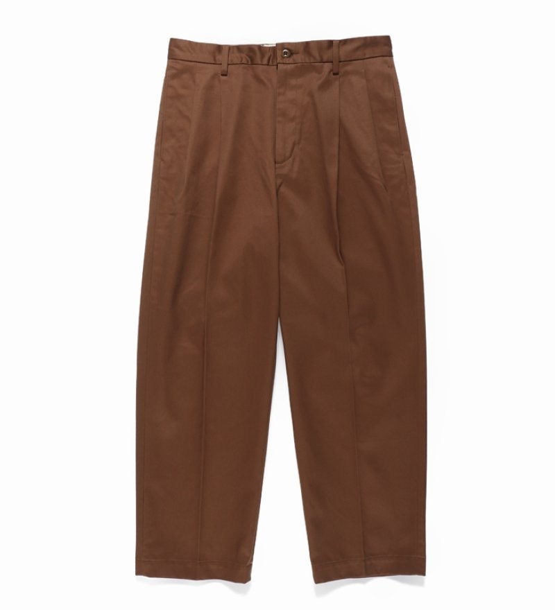 画像2: WACKO MARIA/DOUBLE PLEATED CHINO TROUSERS（BROWN）［ツータックチノトラウザース-24春夏］