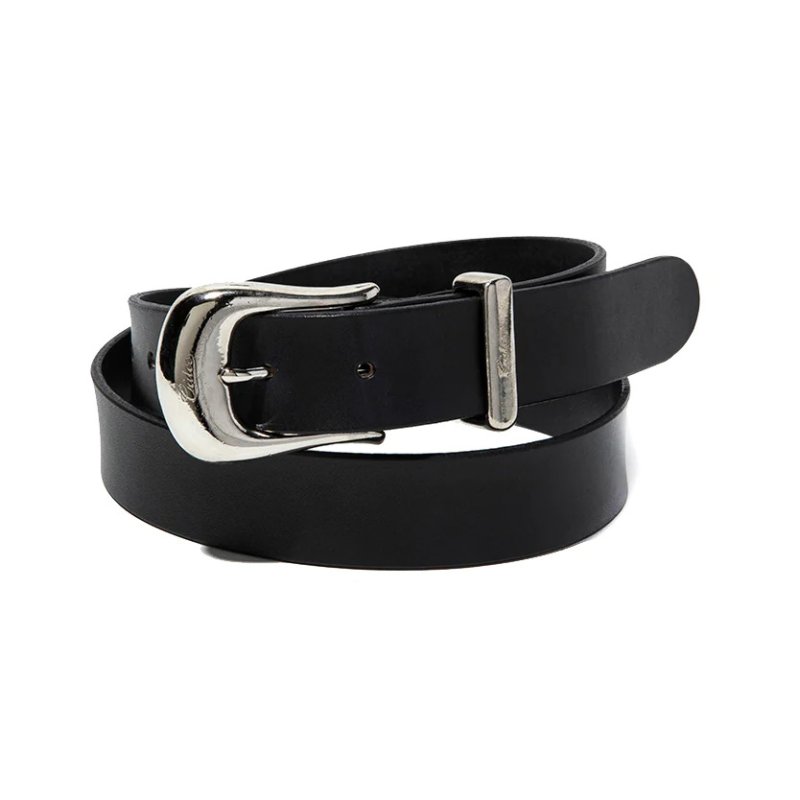 画像1: CALEE/LEATHER PLANE BELT（BLACK）［レザープレーンベルト-25秋冬］