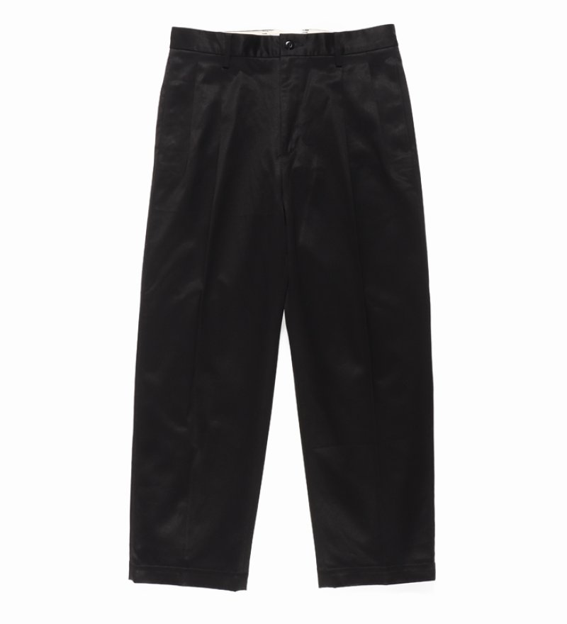 画像2: WACKO MARIA/DOUBLE PLEATED CHINO TROUSERS（BLACK）［ツータックチノトラウザース-24春夏］