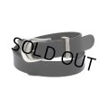 CALEE/LEATHER PLANE BELT（BLACK）［レザープレーンベルト-23秋冬］