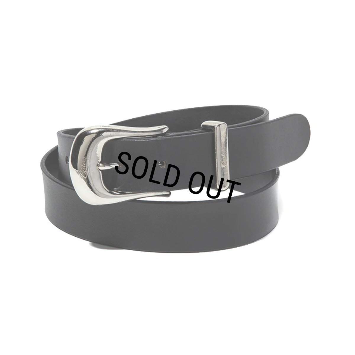 画像1: CALEE/LEATHER PLANE BELT（BLACK）［レザープレーンベルト-23秋冬］ (1)