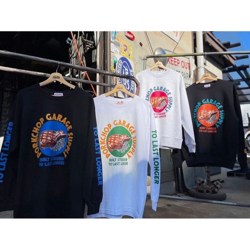 画像3: PORKCHOP/PC＆SCREW L/S TEE（WHITE）［プリント長袖T-24春夏］