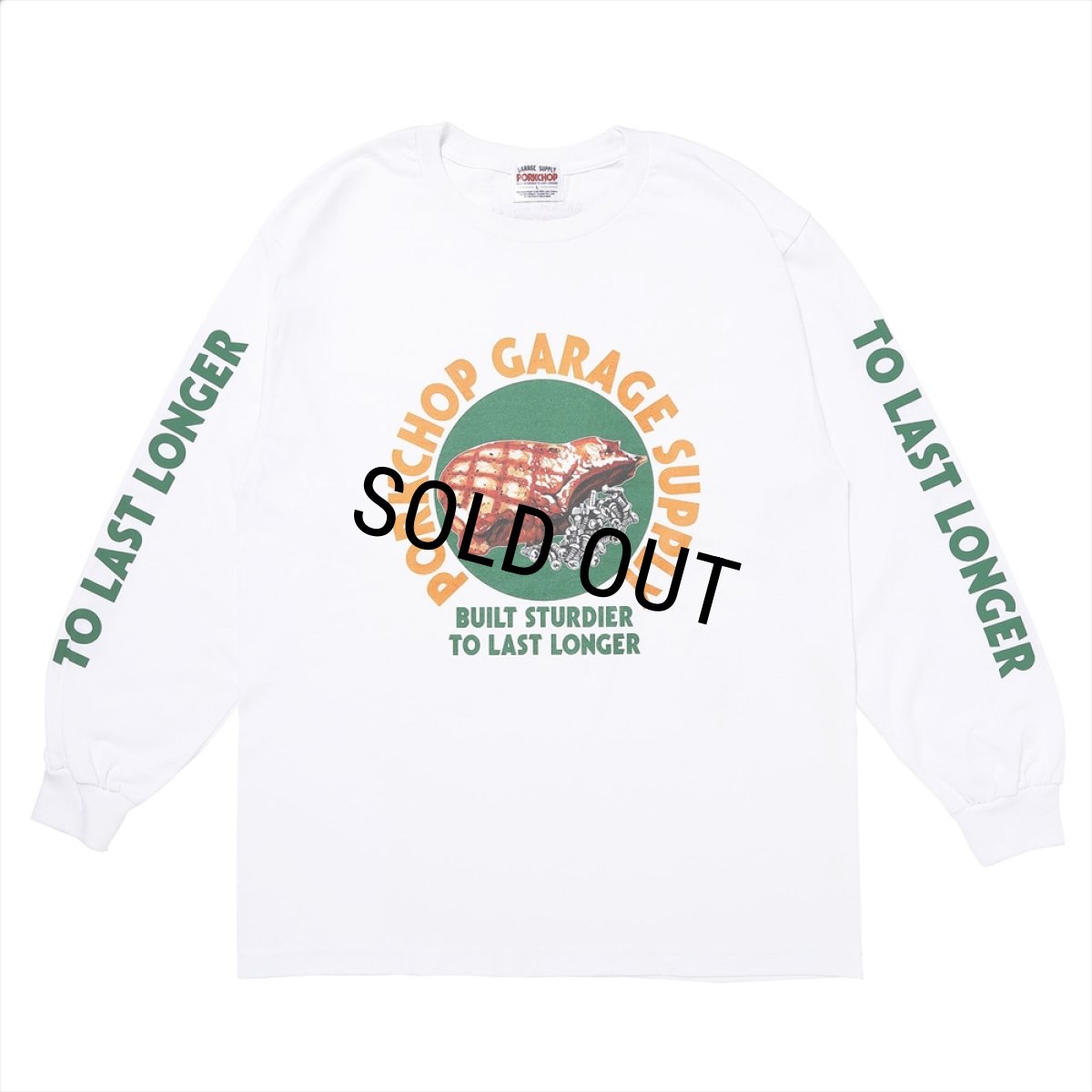 画像1: PORKCHOP/PC＆SCREW L/S TEE（WHITE）［プリント長袖T-24春夏］ (1)