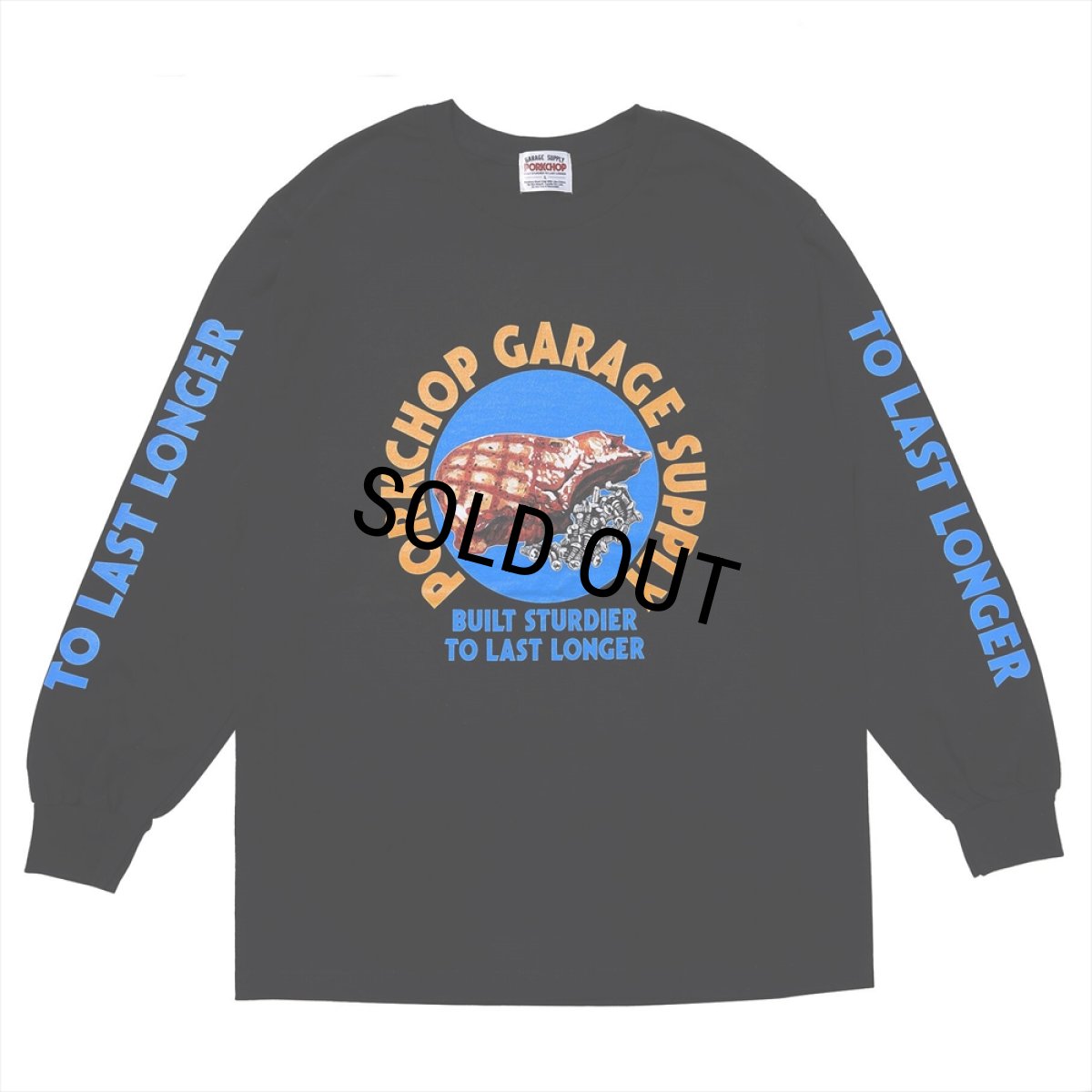 画像1: PORKCHOP/PC＆SCREW L/S TEE（BLACK）［プリント長袖T-24春夏］ (1)