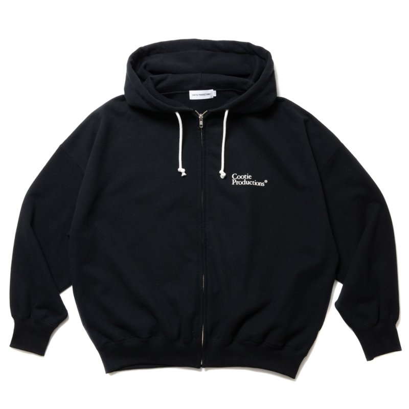 画像1: COOTIE PRODUCTIONS/Open End Yarn Plain Sweat Hoodie（Black）［ジップアップフーディー-24春夏］