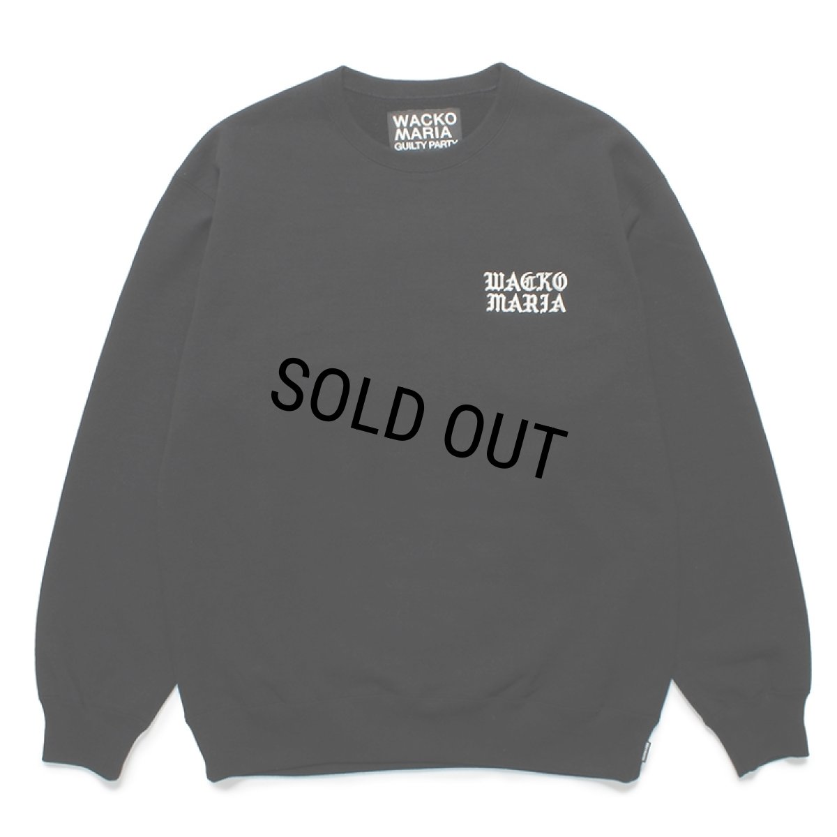 画像1: WACKO MARIA/HEAVY WEIGHT CREW NECK SWEAT SHIRT（BLACK）［クルーネックスウェット-24春夏］ (1)