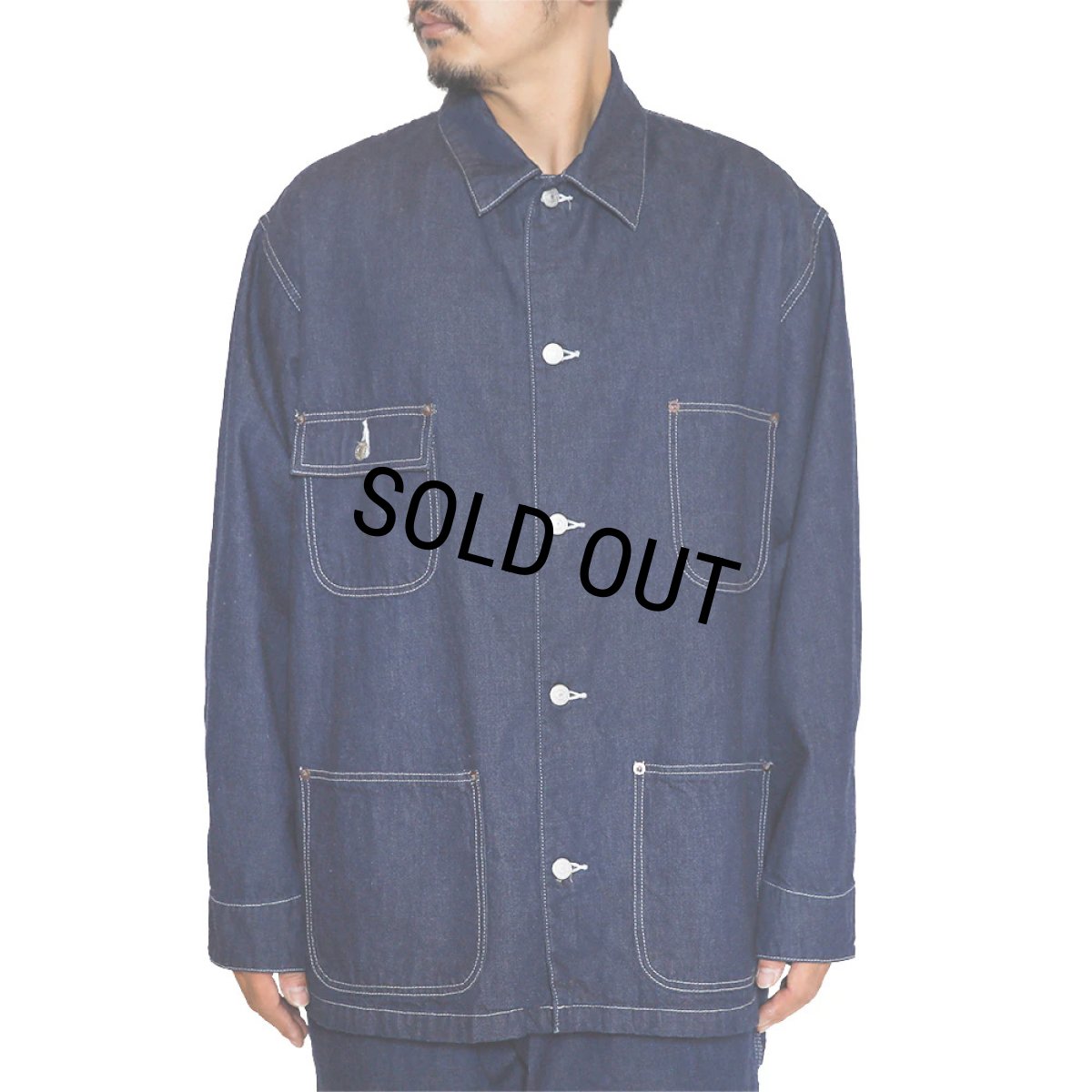 画像8: CALEE/9.5OZ DENIM COVERALL（INDIGO BLUE）［デニムカバーオール-24春夏］ (8)