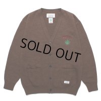 WACKO MARIA/HIGH TIMES / CLASSIC KNIT CARDIGAN（BROWN）［クラシックニットカーディガン-24春夏］
