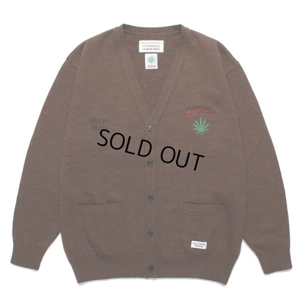 画像1: WACKO MARIA/HIGH TIMES / CLASSIC KNIT CARDIGAN（BROWN）［クラシックニットカーディガン-24春夏］