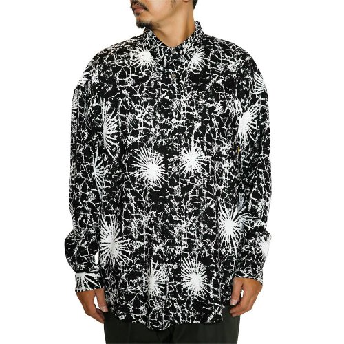 他の写真3: CALEE/BATIK PATTERN OVER SHILHOUETTE L/S SH（BLACK）［オーバーシルエットシャツ-24春夏］