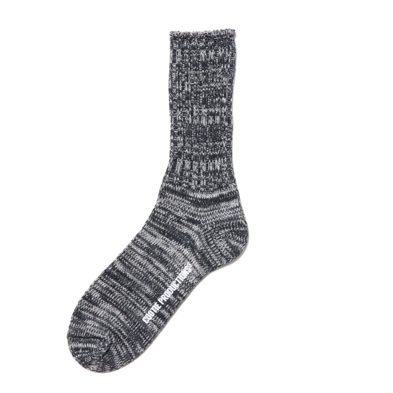 画像1: COOTIE PRODUCTIONS/Raza Lowgauge Socks（Black Mix）［ローゲージソックス-24秋冬］