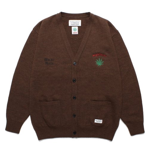 他の写真1: WACKO MARIA/HIGH TIMES / CLASSIC KNIT CARDIGAN（BROWN）［クラシックニットカーディガン-24春夏］