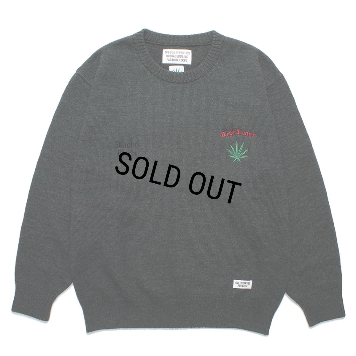 画像1: WACKO MARIA/HIGH TIMES / CLASSIC KNIT SWEATER（GREEN）［クラシックニットセーター-24春夏］ (1)