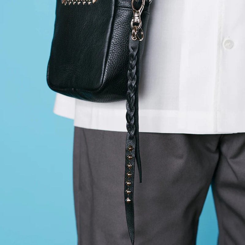 画像3: CALEE/STUDS LEATHER ASSORT KEY RING ＜TYPE II＞ B（BLACK/B）［スタッズレザーキーリング-24春夏］