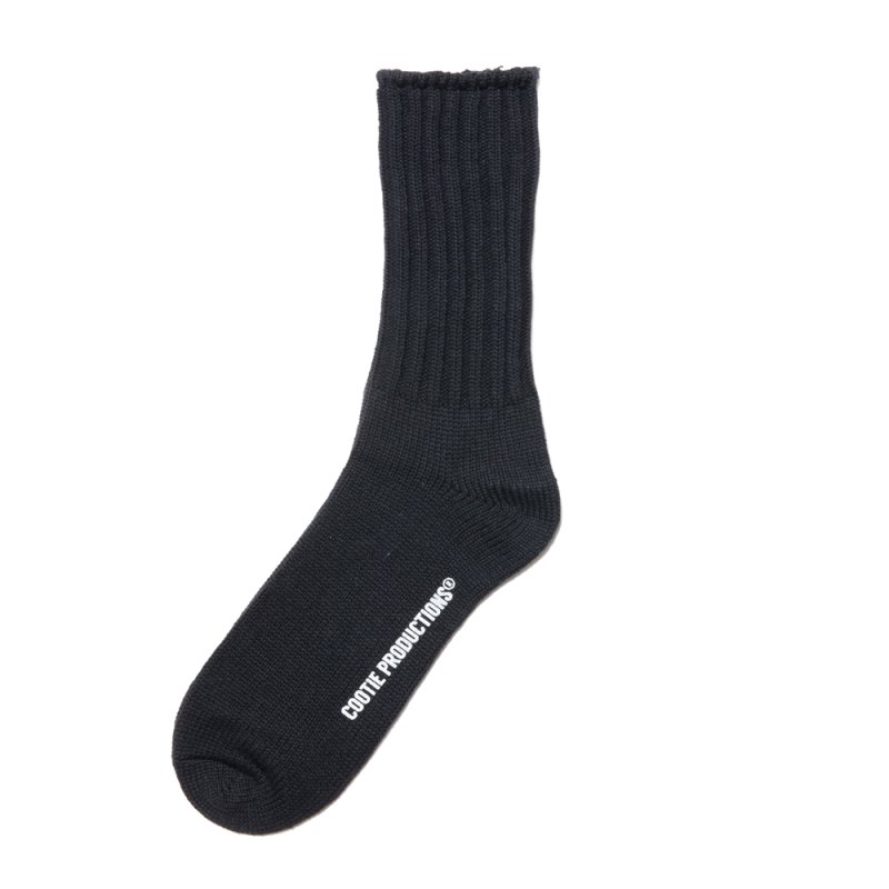 画像1: COOTIE PRODUCTIONS/Raza Lowgauge Socks（Black）［ローゲージソックス-24秋冬］