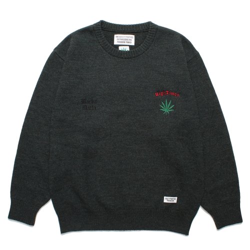 他の写真1: WACKO MARIA/HIGH TIMES / CLASSIC KNIT SWEATER（GREEN）［クラシックニットセーター-24春夏］