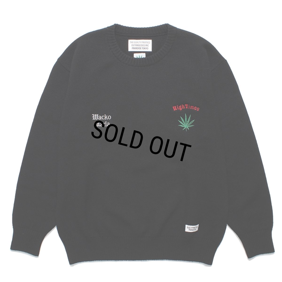 画像1: WACKO MARIA/HIGH TIMES / CLASSIC KNIT SWEATER（BLACK）［クラシックニットセーター-24春夏］ (1)