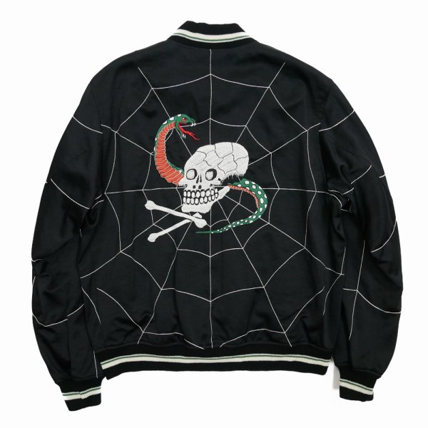 画像2: DAIRIKU/"Snake&Skull" Ska Jumper（Black）［スカジャン-24春夏］