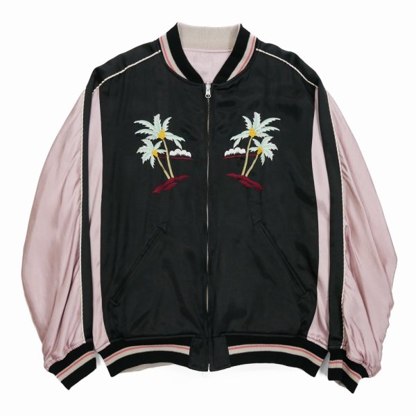 画像1: 【30%OFF】DAIRIKU/"Hawaii" Ska Jumper（Black x Pink）［スカジャン-24春夏］