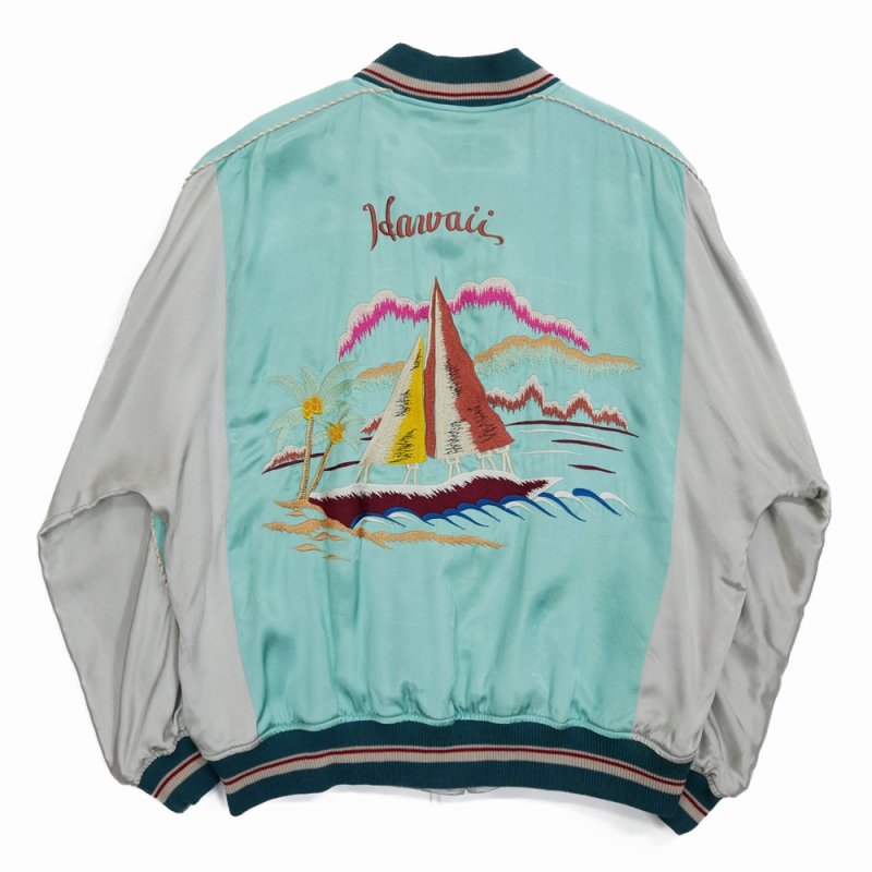 画像2: 【40%OFF】DAIRIKU/"Hawaii" Ska Jumper（Aqua x Silver）［スカジャン-24春夏］