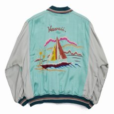 画像2: 【40%OFF】DAIRIKU/"Hawaii" Ska Jumper（Aqua x Silver）［スカジャン-24春夏］ (2)